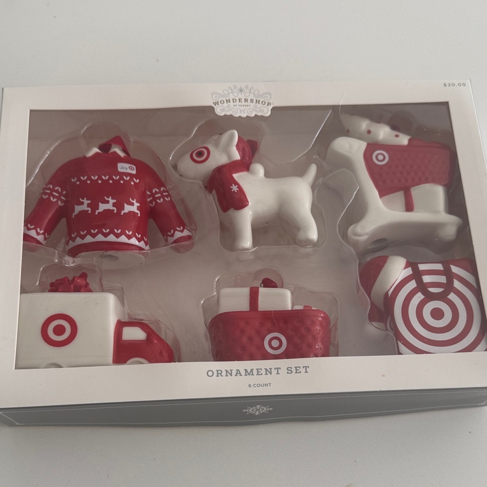 Wondershop Red and White Holiday Ornament Set